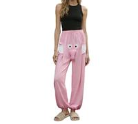 Pantalones Mujer Estampado Elefante Suaves Para Dormir O Casa Cintura Elástica Pijama Pantalón Chino Mujer Divertido Con Dibujos De Elefantes