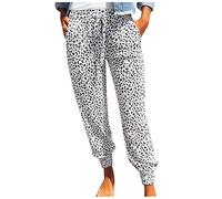 Pantalones Mujer Moda Deportes Pantalón Largo Leopardo Casual Fitness Gym Jogging Pantalones Bolsillos Suelto Verano Primavera Original Cómodo elástico Chándal Pants Talla Grande 2025