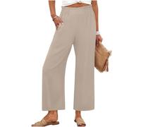 Pantalones Mujer Primavera Verano Cintura Elasticos Pantalones Casuales de Piernas Anchas Cintura Alta Color Sólido Pantalon Chandal Suave y Cómodo Pantalón de Chándal Trabajo Yoga Pants