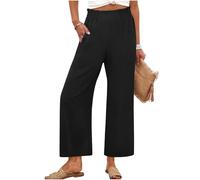 Pantalones Mujer Primavera Verano Cintura Elasticos Pantalones Casuales de Piernas Anchas Cintura Alta Color Sólido Pantalon Chandal Suave y Cómodo Pantalón de Chándal Trabajo Yoga Pants