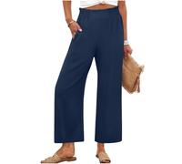 Pantalones Mujer Primavera Verano Cintura Elasticos Pantalones Casuales de Piernas Anchas Cintura Alta Color Sólido Pantalon Chandal Suave y Cómodo Pantalón de Chándal Trabajo Yoga Pants