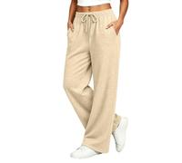 Pantalones Mujer Verano Casual Pantalones Moda Algodón Cáñamo, beige, 5X-Large
