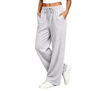 Pantalones Mujer Verano Casual Pantalones Moda Algodón Cáñamo, blanco, M