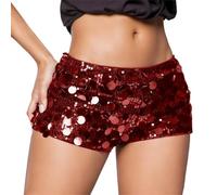 Pantalones Mujer Verano Cortos Mini Brillantes con Lentejuelas Tiro Bajo Sexys para Fiesta Y Carnaval con Un Diseño Atrevido Y Muy Llamativo