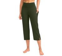 Pantalones Mujer Verano Frescos Leggins Yoga Pantalon Capri 3/4 Comodos Anchos Pantalón De Vestir Elegante Ligeros Pantalones Rectos Fluido Cintura Elastica Con Bolsillos Casual Fiesta Playa Boho Casa