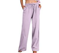 Pantalones Mujer Verano,Mis Pedidos Algodón y Lino Cintura Alta Pierna Ancha Baggy Pantalones Deportivos Frescos Ligeros Respirable Pantalón de Chándal Suave y Cómodo Color Sólido Pantalon Diario