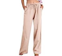 Pantalones Mujer Verano,Mis Pedidos Algodón y Lino Cintura Alta Pierna Ancha Baggy Pantalones Deportivos Frescos Ligeros Respirable Pantalón de Chándal Suave y Cómodo Color Sólido Pantalon Diario
