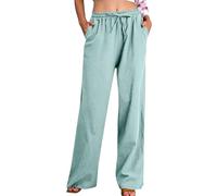 Pantalones Mujer Verano,Mis Pedidos Algodón y Lino Cintura Alta Pierna Ancha Baggy Pantalones Deportivos Frescos Ligeros Respirable Pantalón de Chándal Suave y Cómodo Color Sólido Pantalon Diario