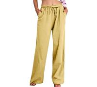Pantalones Mujer Verano,Mis Pedidos Algodón y Lino Cintura Alta Pierna Ancha Baggy Pantalones Deportivos Frescos Ligeros Respirable Pantalón de Chándal Suave y Cómodo Color Sólido Pantalon Diario
