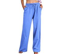 Pantalones Mujer Verano,Mis Pedidos Algodón y Lino Cintura Alta Pierna Ancha Baggy Pantalones Deportivos Frescos Ligeros Respirable Pantalón de Chándal Suave y Cómodo Color Sólido Pantalon Diario