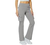 Pantalones Mujer Verano,Yoga Flare Leggings For Women High Waisted Yoga Casual Pants Workout Leggings Cargo with 6 Pockets Yoga Pants Sombrero (Grey, XXXL).