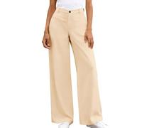 Pantalones Mujer Vestidos de Talle Alto Pantalones Chic y Elegantes Corte Grande Recto Pantalones Casual Cómodo Simple Piernas Anchas Pantalones Traje Confort Diario Trabajo, beige, M