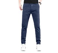 Pantalones múltiples: pantalones cargo duraderos de alta elasticidad, con múltiples bolsillos, para hombre, para uso diario, azul marino, L