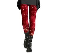 Pantalones negros holgados para mujer con lentejuelas impresas deporte polainas con suave y delgado tope Jean de cintura alta original, Rojo-C., XXXL