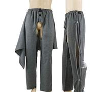 Pantalones paciente - Hospital/Cuidados hogar, Ropa fácil usar debido fractura/discapacidad/Incontinencia urinaria/Inactividad/Paciente postrado en cama/Senior,L