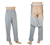 Pantalones pacientes Ropa discapacitados Pacientes cirugía, fáciles usar y quitar, fracturas, incontinencia, pacientes en cama Hospital/Atención domiciliaria Ayuda enfermería,Menlightgray,XXL