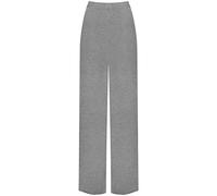 Pantalones Palazzo de pierna ancha para mujer, pantalones acampanados elásticos, talla grande, Color sólido, plateado/gris