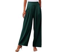 Pantalones Palazzo Largos de Pierna Ancha y elásticos de Color Liso para Mujer