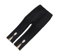 Pantalones para adolescentes y niñas con forro polar para niñas, mallas térmicas de invierno, pantalones elásticos, suaves y cómodos para niños y niñas (negro, 6-7 años)