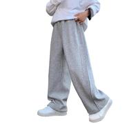 Pantalones para chico Cintura Elástica Cinturón Elástico Pantalones Deportivos Color Sólido Invierno Pantalones Chándal con Bolsillo Baggy Fit Streetwear Primavera Slim Casual 5-16 Años, gris, 15 años