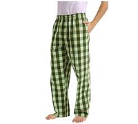 Pantalones para el vientre, para hombre, a cuadros, informales, de negocios, ropa de dormir holgada, cómoda, holgada, pantalones Beckenbauer, amarillo, M