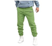 Pantalones para hombre otoño e invierno High Street Fashion ocio suelto deporte al aire libre correr suéter pantalones de chándal forrada hombre, verde, 3XL
