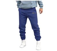 Pantalones para hombre otoño e invierno High Street Fashion ocio suelto deporte al aire libre correr suéter pantalones de chándal forrada hombre, azul, M