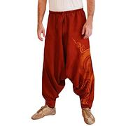 Pantalones para Hombre Pantalones de Verano para Playa Hippie Harén Pantalones Baggy Boho Yoga Casual Drop Crotch Pantalones para Hombre Elásticos Pantalones Hombre Casual Moda Deportivos