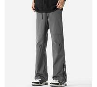 Pantalones para hombre, paquete de 3 pantalones casuales de corte recto para uso diario, overol de poliéster transpirable, cintura media, comodidad para todas las estaciones (XL gris)