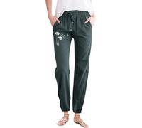 Pantalones para mujer, estilo favorecedor, entrevista, elásticos, de gran tamaño, atléticos, oscuros, a la moda, pantalones deportivos clásicos para mujer, verde oscuro, XL