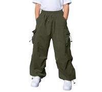 Pantalones para mujer, pantalones para niñas, pantalones cargo, cintura de tirar, ajuste fácil, bolsillos, diseño limpio, parte inferior fácil para niños, para entrenadores, camisetas, sudaderas con