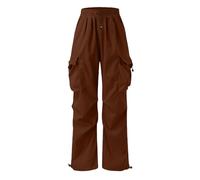 Pantalones para mujer, pantalones para niñas, pantalones cargo, cintura de tirar, ajuste fácil, bolsillos, diseño limpio, parte inferior fácil para niños, para entrenadores, camisetas, sudaderas con