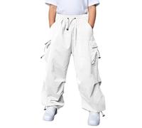 Pantalones para mujer, pantalones para niñas, pantalones cargo, cintura de tirar, ajuste fácil, bolsillos, diseño limpio, parte inferior fácil para niños, para entrenadores, camisetas, sudaderas con