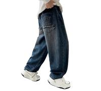 Pantalones para mujer, pantalones para niños, jeans de mezclilla, cintura de tirar, ajuste relajado, parte delantera limpia, diseño liso, parte inferior fácil de niños para entrenadores, camisetas
