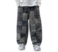 Pantalones para mujer, pantalones para niños, pantalones casuales, cintura de tirar, pierna recta, parte delantera limpia, diseño a cuadros, pantalones fáciles para entrenadores, camisetas, sudaderas