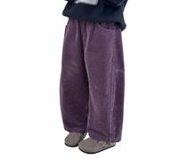 Pantalones para mujer y niños, pantalones casuales de pana, cintura de tirar, ajuste relajado, parte delantera limpia, diseño minimalista, parte inferior fácil para entrenadores, camisetas, sudaderas