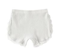 Pantalones para niña, algodón, pantalones para niños, ropa interior fina, leggings para bebé, pantalones cortos para correr, Blanco, 6-8 años