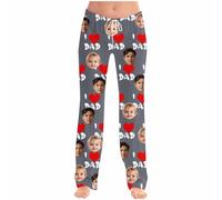 Pantalones Personalizada Mujer Hombre Unisex Pijama Divertido Estampados de Caras Mascotas Regalos Día del Padre Pantalones Largo Suelto Casual Cordón Deportes Cómodo Casa Pants 2025