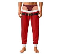 Pantalones Pijama Navideños Hombre Estampado Verde Cintura | Cómodos pantalones de pijama con diseño festivo de árboles de Navidad y cintura elástica. Perfectos para disfrutar en casa.