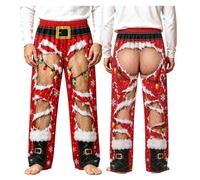 Pantalones Pijama Navideños Hombre Estampado Verde Cintura | Diseño festivo de renos y cintura elástica para un ajuste cómodo. Ideales para usar en Nochebuena o reuniones familiares.
