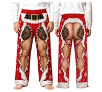 Pantalones Pijama Navideños Hombre Estampado Verde Cintura | Diseño festivo de renos y cintura elástica para un ajuste cómodo. Ideales para usar en Nochebuena o reuniones familiares.