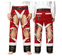 Pantalones Pijama Navideños Hombre Estampado Verde Cintura | Diseño festivo de renos y cintura elástica para un ajuste cómodo. Ideales para usar en Nochebuena o reuniones familiares.