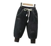 Pantalones Portero Futbol Niño - Pantalones Vaqueros para Niños De Invierno con Forro Polar Cálidos Y Gruesos con Puños Elásticos Cómodos E Informales para Jugar Al Aire Libre