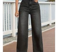 Pantalones Rectos - Jeans de Estiramiento Medio , Estilo Streetwear Lavable a Máquina para Uso Diario, Casual y Elegante