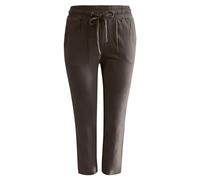 Pantalones rectos sólidos de cintura y pantalones largos de algodón con cordón elástico casual de las mujeres leggins, café, 3XL