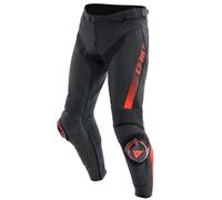 Pantalones regulares de cuero Dainese Super Speed - negro/rojo flo (628)