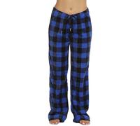Pantalones rojos a rayas para mujer 2024 otoño e invierno suave y cómodo franela Comfort Bottoms Plaid Plus Velvet Casual Pants Mujer Pantalones 3/4 7/8, azul, XL