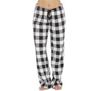 Pantalones rojos a rayas para mujer 2024 otoño e invierno suave y cómodo franela Comfort Bottoms Plaid Plus Velvet Casual Pants Mujer Pantalones 3/4 7/8, Blanco, M