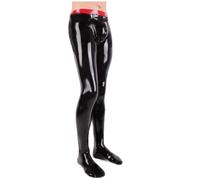 Pantalones Sexis De Látex Para Hombre, Pantalones Hechos A Mano Para Hombre Con Calcetines Con Pieza Frontal Plana, Fetiche Gay,negro-rojo,L