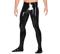 Pantalones Suaves De Látex Pantalones De Goma Con Calcetines, Polainas Para Hombres, Látex Natural, Polainas Fetiche Hechas A Mano, Medias,Rojo,s